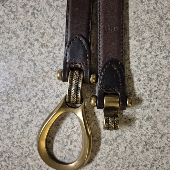 Elegant Brown Belt with Gold Accents - Picture 11 of 11